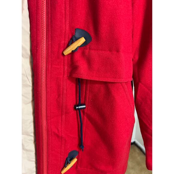 VTG women's Herman Kay wool red blend wool toggle‎ car coat 8 - Picture 5 of 12